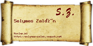 Selymes Zalán névjegykártya